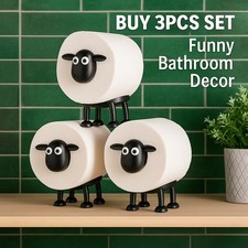3Pcs Cute Sheep Shape Toilet Tissue Rack Free Standing Storage Roll Paper Holder