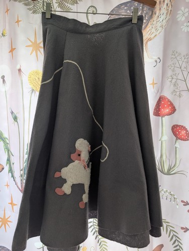 Vintage 1950 gray wool felt - gray,