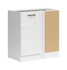 Kitchen Base Corner Unit 1000mm Right Door 1m Cabinet White / Chalk Gloss Junona