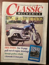Classic mechanics November 1987 Kawasaki Z1 Triumph Tiger T110 Norton Commando 
