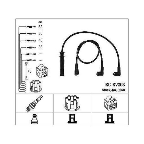 Ignition cable kit ngk - cable,