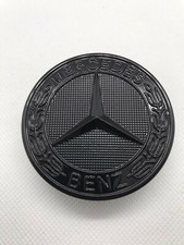Logo hood Mercedes Benz BLACK glossy 57mm emblem CLASS C E CLK S new