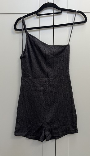Zara black one shoulder rib - zara,