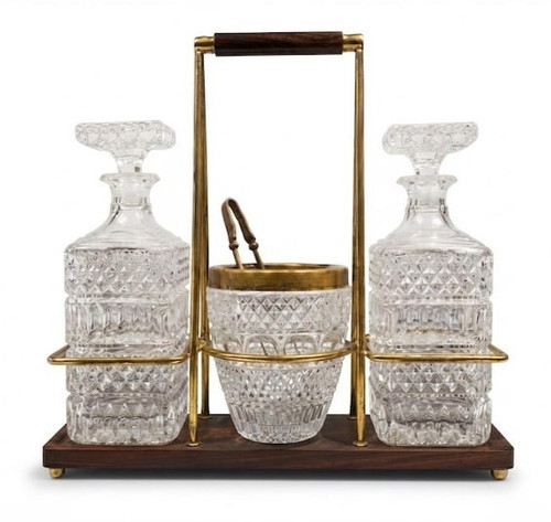 Crystal tantalus decanter - tantalus, set