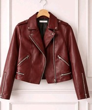 Mango Burgundy Faux Leather