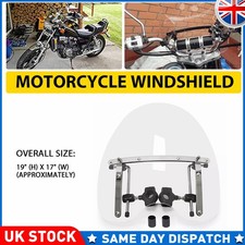 For Honda Yamaha Sukuzi Lexmoto 7/8" 1" Handlebar Light Clear Windshield Screen