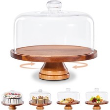 Glass Cake Stand with Lid 11in