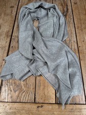 Stunning WREN Lightweight Pure Cashmere Large Grey Shawl Wrap Scarf, Hand Woven