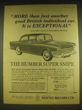 1963 Rootes Humber Super Snipe Car Ad - More than just another good British Car