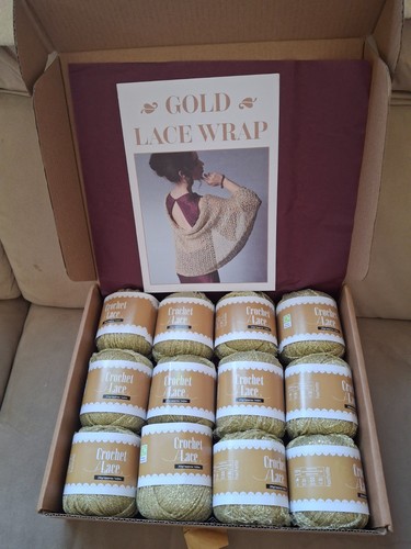 Crochet kit gold lace - ", wrap"