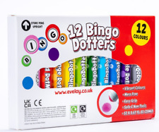 12 Coloured Bingo Dabbers Felt Dot Markers Mixed Pens Ticket Dobbers Non Drip