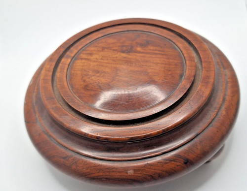 Antique mahogany base for 11cm - antique,