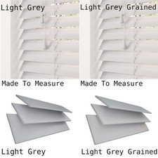 White & Grey 50mm Faux Wood PVC Venetian Blinds – Made to Measure, Child Safe
