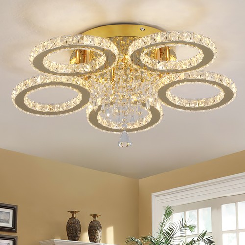 Led ceiling light crystal gold - light,