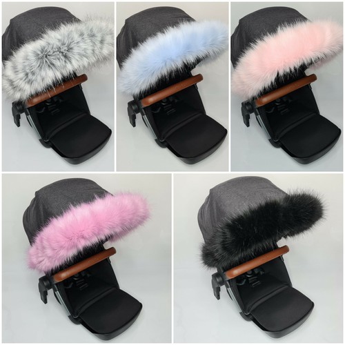 Luxury faux fur pram hood - faux,