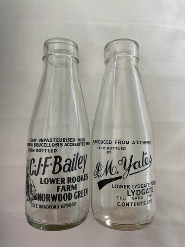 Vintage glass milk bottles - bottles, x