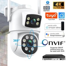 4K Tuya Wifi IP Security Camera Dual Lens PTZ Outdoor Camera Support Alexa Onvif
