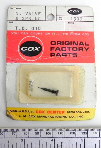 Cox 1309 needle valve and - cox,