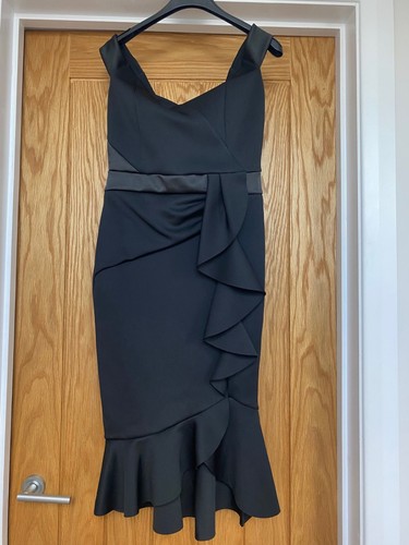Lipsy black satin dress size - black,