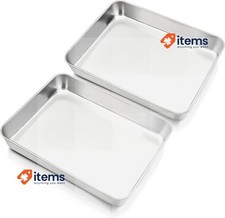 HaWare Baking Tray, Stainless Steel Small Casserole Dish Oven Mould, Set of 2