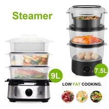 SUPERLEX 3-Tier Food Steamer 7.5L/9L Electric Cooker Vegetable Fish Multi-cooker
