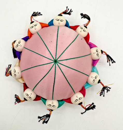 Vintage pink silk pin cushion - silk,