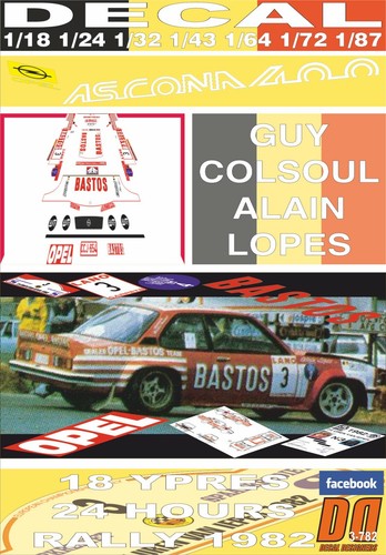 Decal opel ascona - 400, "bastos"