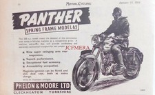 PANTHER 'Model 65' 250cc Motorcycle ADVERT #4 : Vintage 1954 Print