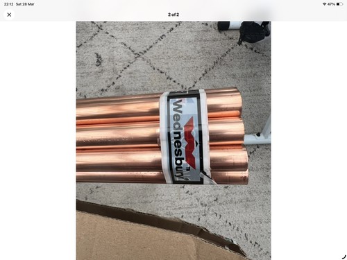 Copper pipe tubing 15mm 10x - copper,