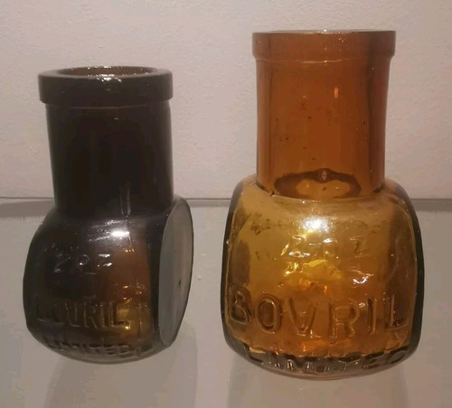 Vintage bovril amber glass - amber,