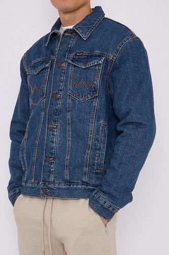 Wrangler denim jacket sherpa - denim,