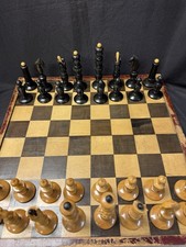 Very Large Antique Austrian Biedermeier Chess Set