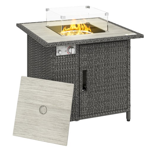 Outsunny rattan gas fire - fire, pit