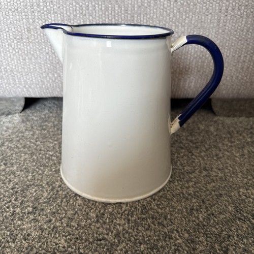 Vintage white enamel jug - vintage,