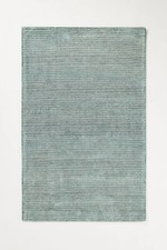 Luxurious Hand-Tufted Wool Silk Rug Lucy Striped Modern Green Stripes Area Carpe