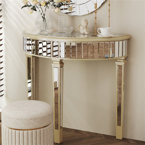 Silver mirrored console - silver,