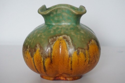 Drip glaze pottery - glaze, marked