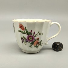 First Period Worcester Warmstry Flute Coffee Cup circa 1765