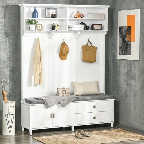 Hall tree with storage bench - tree,