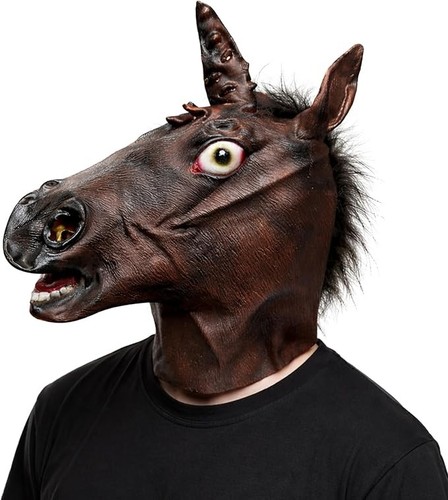 Adults latex horse head - head, mask
