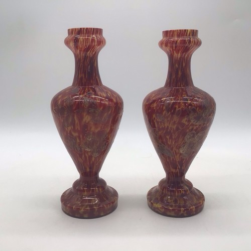 Pair antique bohemian art - bohemian,