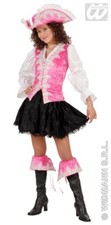 Ladies Deluxe Pink Regal Pirate Musketeer Buccaneer Fancy Dress Sze Medium 10-14