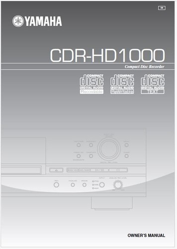 Yamaha cdr hd1000 - cdr-hd1000, cd