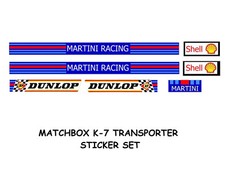 MATCHBOX SUPERKINGS K-7 TRUCK STICKER SET MARTINI
