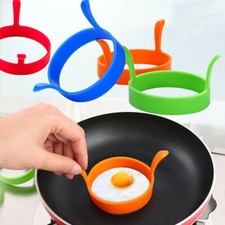 DEAL SILICONE EGG FRYING RINGS FRY FRIED POACHER MOULD PERFECT FOR PANCAKES RING
