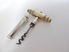 Fine silver and mother of pearl travelling corkscrew Samuel Pemberton c1800