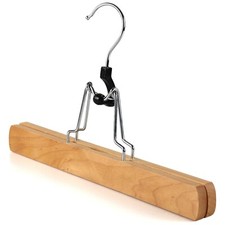 The Hanger Store™ Wooden Clamp Coat Hangers with Felt Grip. For trousers, skirts