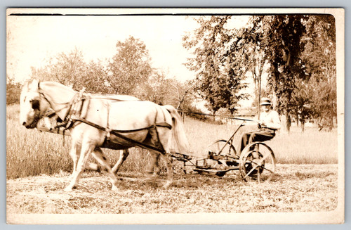 Rppc c1910s farmer operating - c1910s,