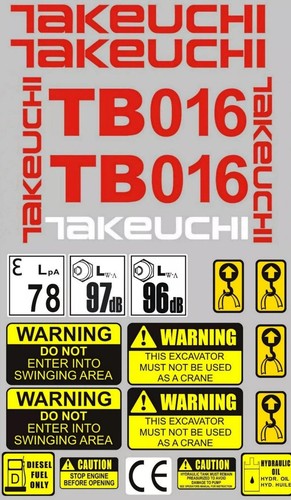 Decal sticker set for - decal, takeuchi