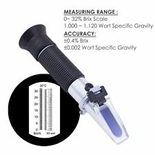 New 0~32% Brix Wort Specific Gravity Refractometer Fruit Beer Wine Sugar Test